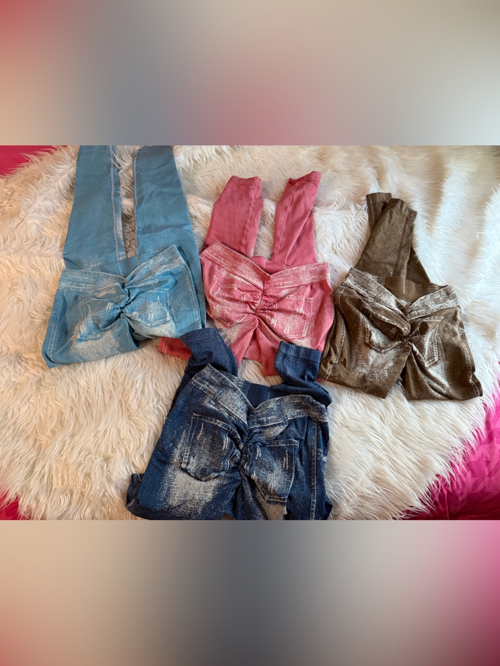 Denim Printed Scrunch Leggings Bundle